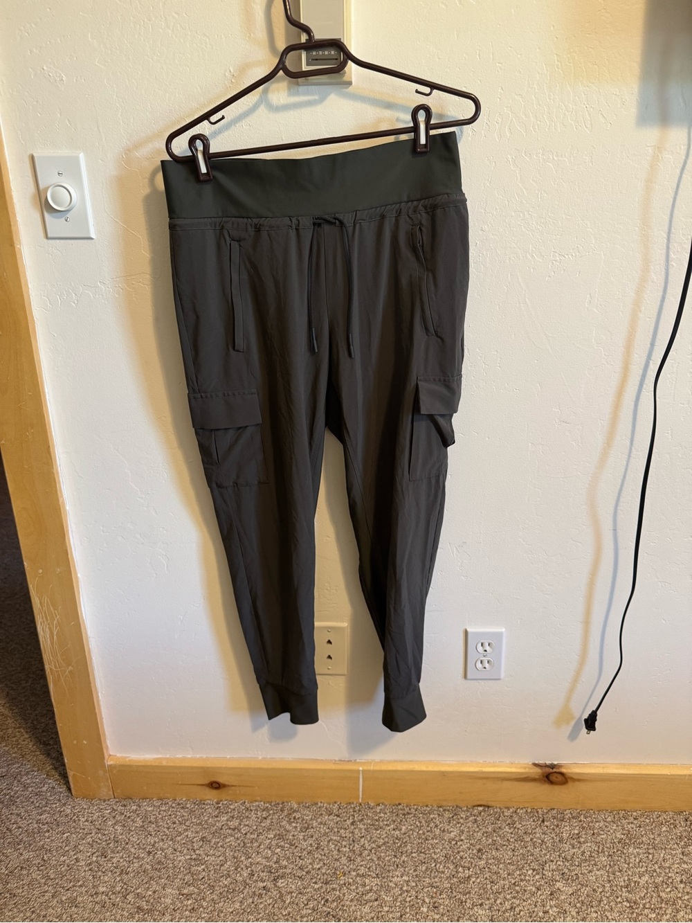Athleta Kids Black Cargo Joggers with Drawstring Waist
